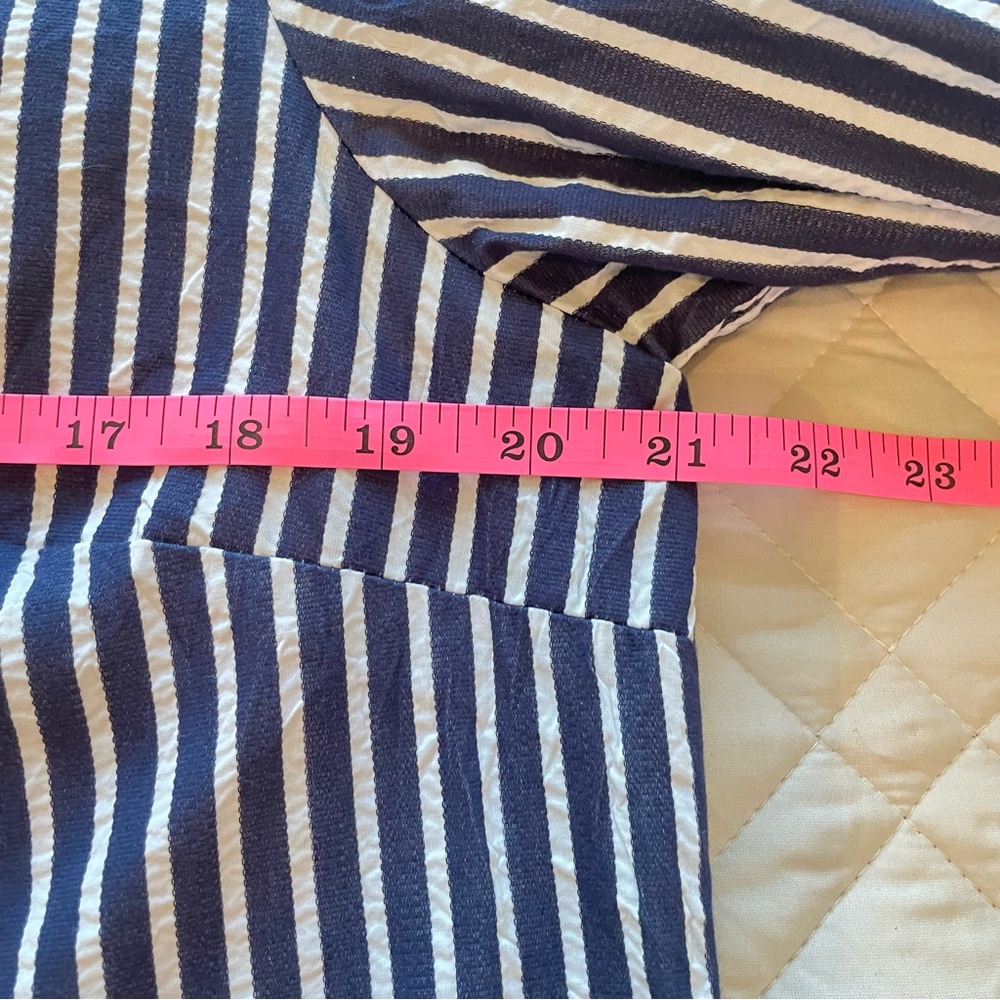 FINLEY Navy and White Bailey Striped Shirt Dress Medium - Picture 11 of 12